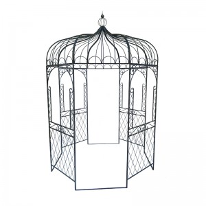 OEM China Outdoor Garden Pots - Silvery Black Iron Gazebo with Ball Spire for Outdoor Living or Wedding Decoration – DECOR