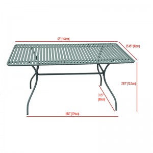 Modern 7 Pieces Patio Dining Set Metal Outdoor Furniture for 6 Persons