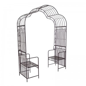 Top Suppliers Outdoor Herb Garden Planters - Outdoor Rustic Gothic Garden Arch with Seat Garden Arbour for Climbing Plant – DECOR