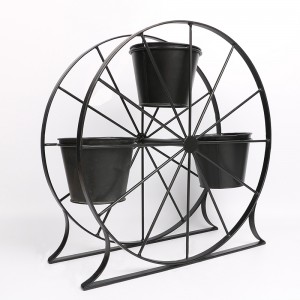 8 Year Exporter Outdoor Garden Statues - Ferris Wheel 3 Pots Metal Plant Stand Flower Pot Holder for Home Garden Patio and Balcony – DECOR