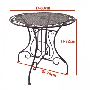 Electric Bass 3-Piece Metal Bistro Setting Rustic Brown Dining Table and Chair for Outdoor Garden and Patio