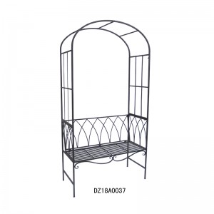 Good Wholesale Vendors Metal Plant Stand Outdoor - Gothic Metal Garden Arbor Bench Garden Arch with Bench Climbing Plant for Outdoor Living  – DECOR