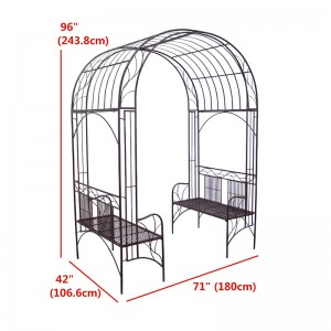 Outdoor Rustic Garden Arch with Benches Garden Arbour for climbing Plant