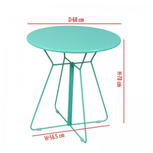 Ensemble de table et chaises de bistro moderne 3 pièces avec plateau solide pour jardin, cour et balcon