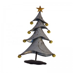 Metal Christmas Tree Decoration with Jingle Bells for Table Top Décor Christmas Ornaments