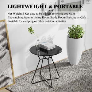 Multifunctional Iron Small Side Table Stylish Round Metal Sofa End Table for Indoor and Outdoor Use