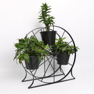 Ferris Wheel 3 Pots Metal Plant Stand Flower Pot Holder for Home Garden Patio and Balcony