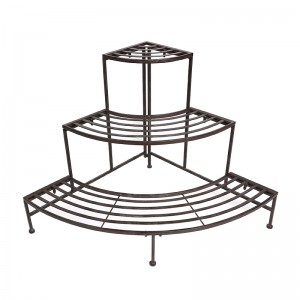 3 Tiers Metal Ladder Plant Stand Flower Pot Tampilan Rak Corner Rack kanggo Patio Home Garden lan loteng