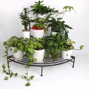 3 Tiers Metal Ladder Plant Stand Flower Pot Tampilan Rak Corner Rack kanggo Patio Home Garden lan loteng