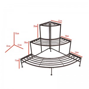 3 Tiers Metal Ladder Plant Stand Flower Pot Display Shelf Corner Rack for Home Garden Patio and Balcony