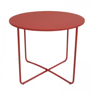 Interior Side Table Weather Resistant Coffee Table Round End Table with Red Color