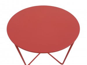 Interior Side Table Weather Resistant Coffee Table Round End Table with Red Color