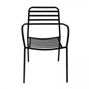 Metal Patio Outdoor Dining Chair Portable Park Chair Stackable Bistro Chair for Garden