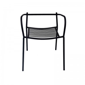 Metal Patio Outdoor Dining Chair Portable Park Chair Stackable Bistro Chair for Garden