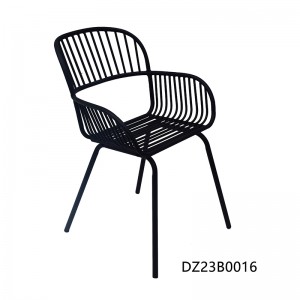 Patio Dining Stackable Chair Reinforced Steel Frame Metal Chair Modern Chair Outdoor Furniture