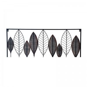 Metal Wall Decor Leaf Wall Hanging Home Decor with Frame Wall Art Sculpture for Living Room