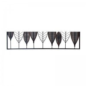 Metal Wall Decor Leaf Wall Hanging Home Decor with Frame Wall Art Sculpture for Living Room