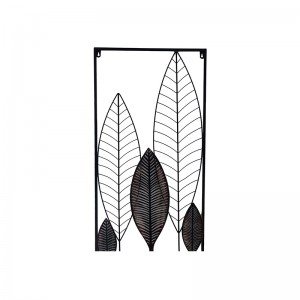 Multiple Color Metal Leaf Wall Decor Vertical Wall Hanging Craft Decoration Beautiful Wall Plaque