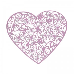 Heart Metal Wall Art Sign Pink Heart Shaped Wall Decor Wall Hanging Ornament