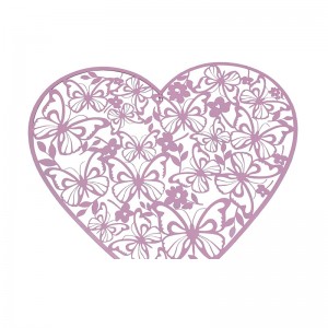 Heart Metal Wall Art Sign Pink Heart Shaped Wall Decor Wall Hanging Ornament