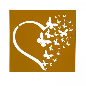 Yellow Metal Butterfly Wall Art Heart Shaped Wall Decor Wall Hanging Ornament for Home Decor