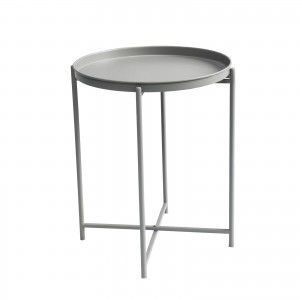 Round End Table Modern Tray Table with Removable Tray for Living Room Bedroom Balcony Office and Outdoor Use