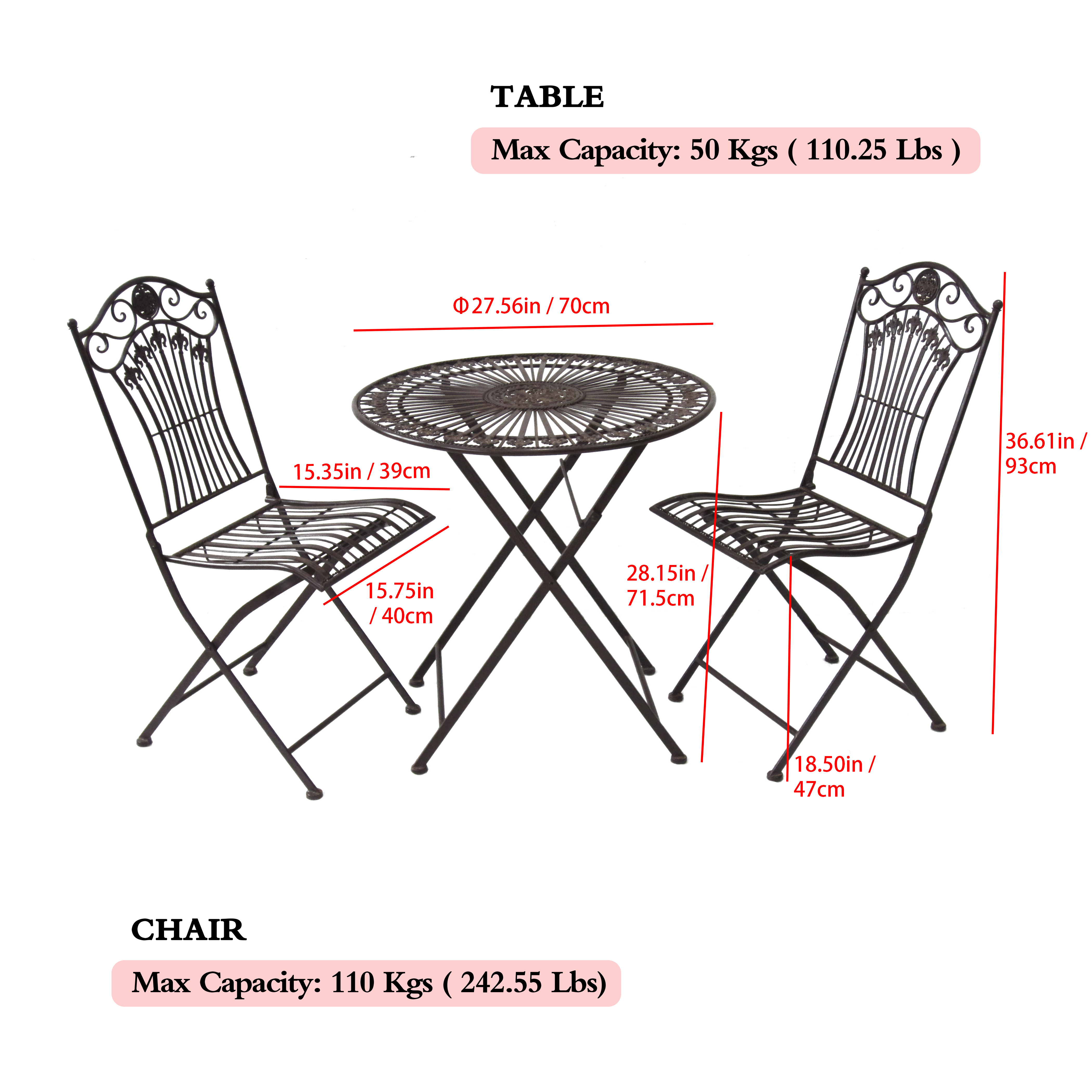 Rustic Garden Set Table and Chair